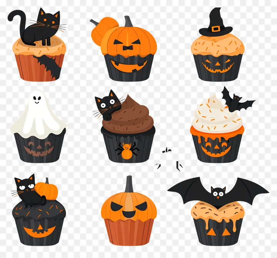 Pastelitos De Halloween，Gato PNG