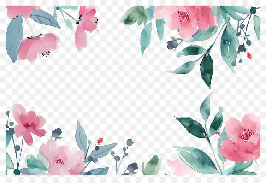 Fondo Floral，Borde Floral PNG