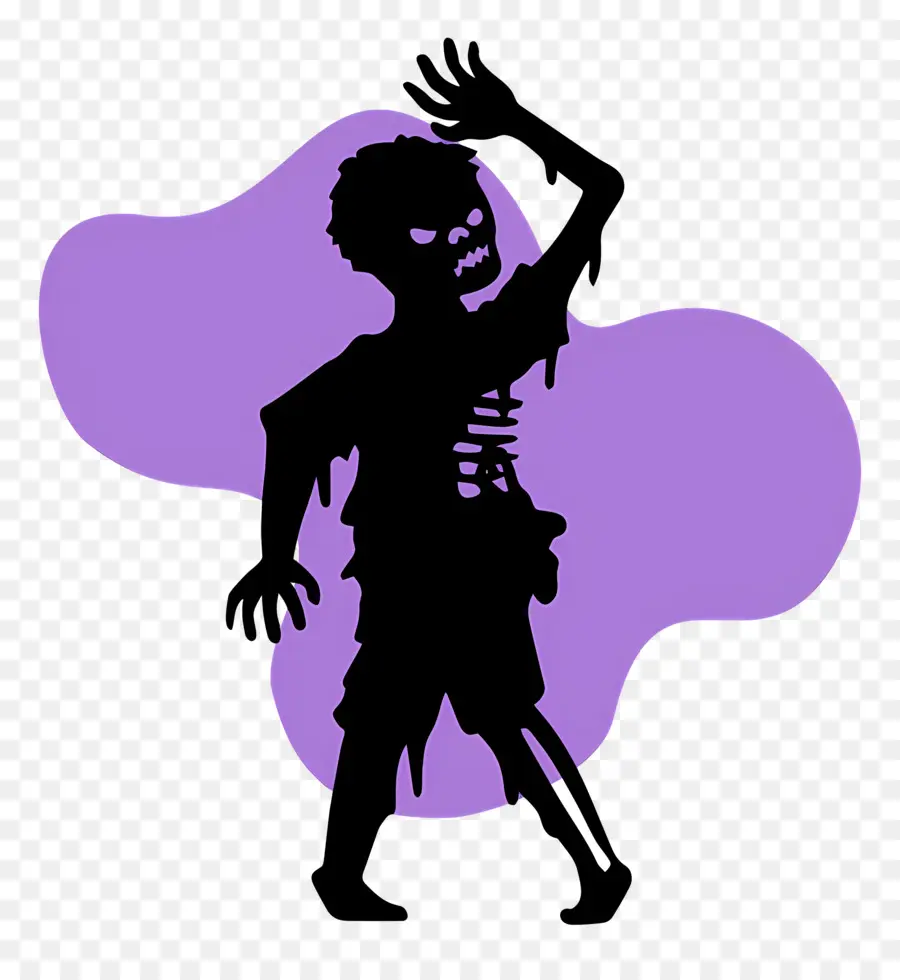 Batido De Halloween，Zombi Con Fondo Morado PNG