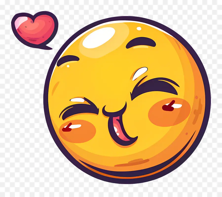 Beso Sonriente，Besando Emoji Con Corazón PNG