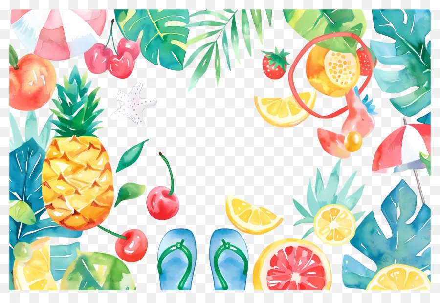 Fondo De Verano，Frutas De Verano PNG