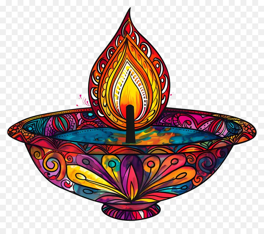 Diwali Diya，Diya Intrincada PNG