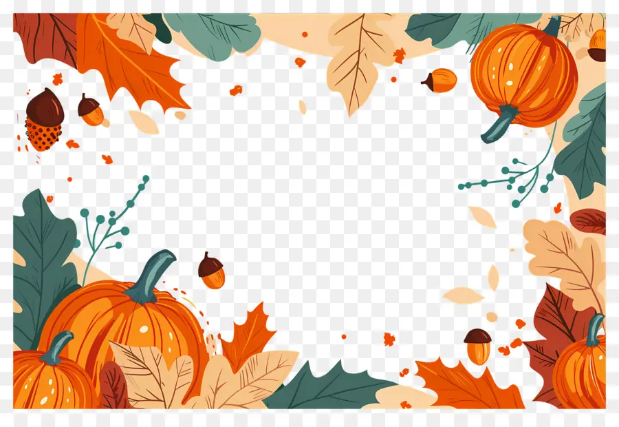 Fondo De Otoño，Calabaza Y Linterna PNG