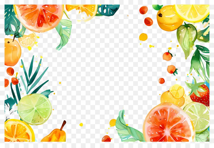 Fondo De Verano，Marco De Frutas PNG