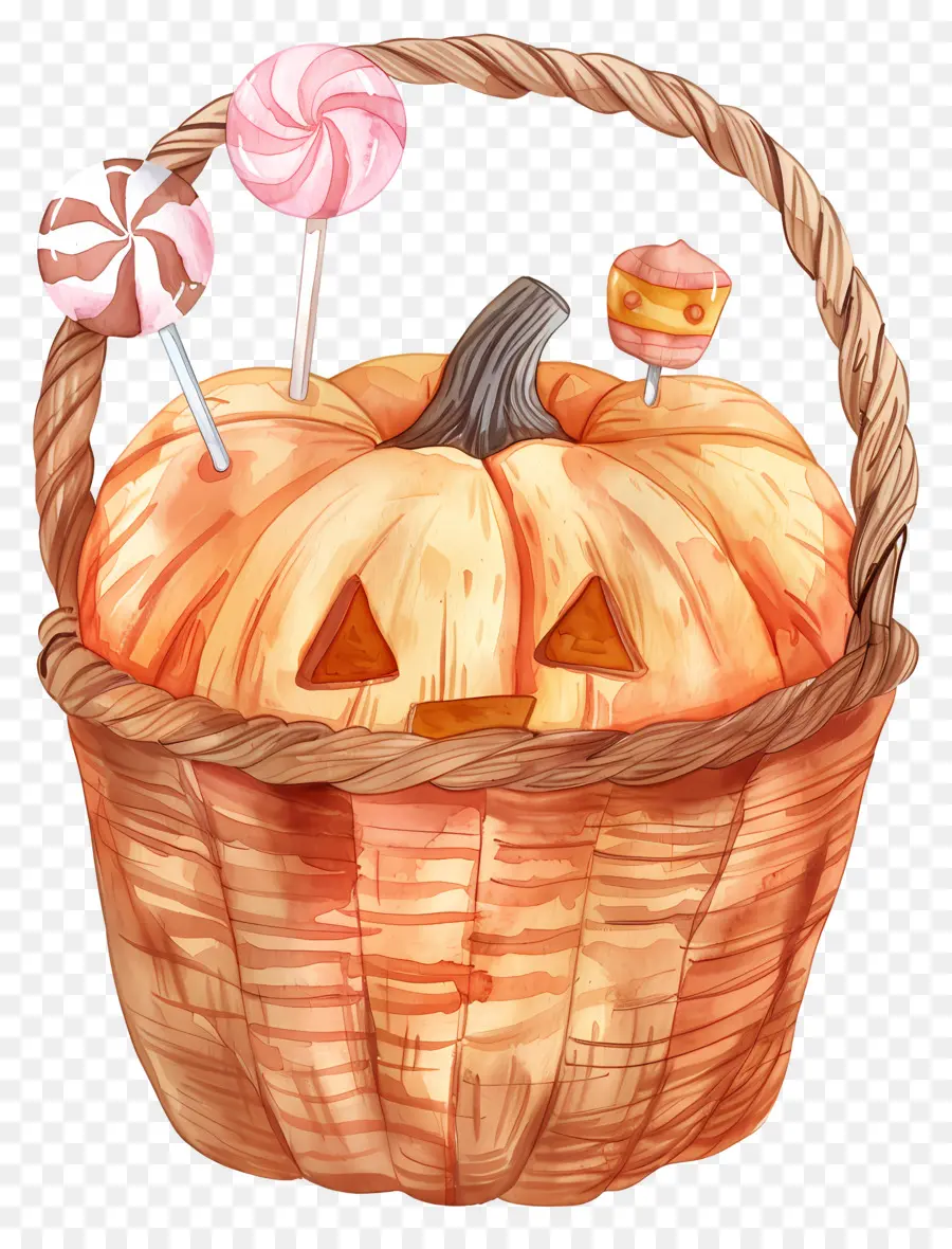 Cesta De Halloween，Cesta De Calabaza PNG