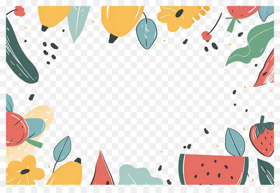 Fondo De Comida，Frontera De Frutas PNG