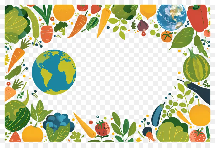 Fondo De Comida，Tierra Y Vegetales PNG