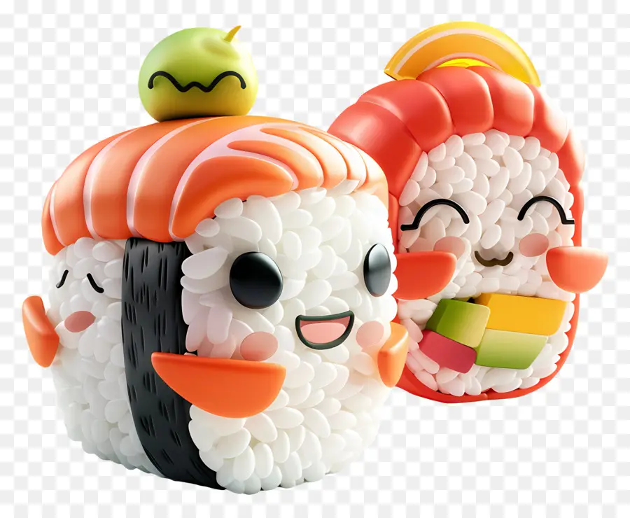 Sushi De Dibujos Animados，Dúo De Sushi PNG