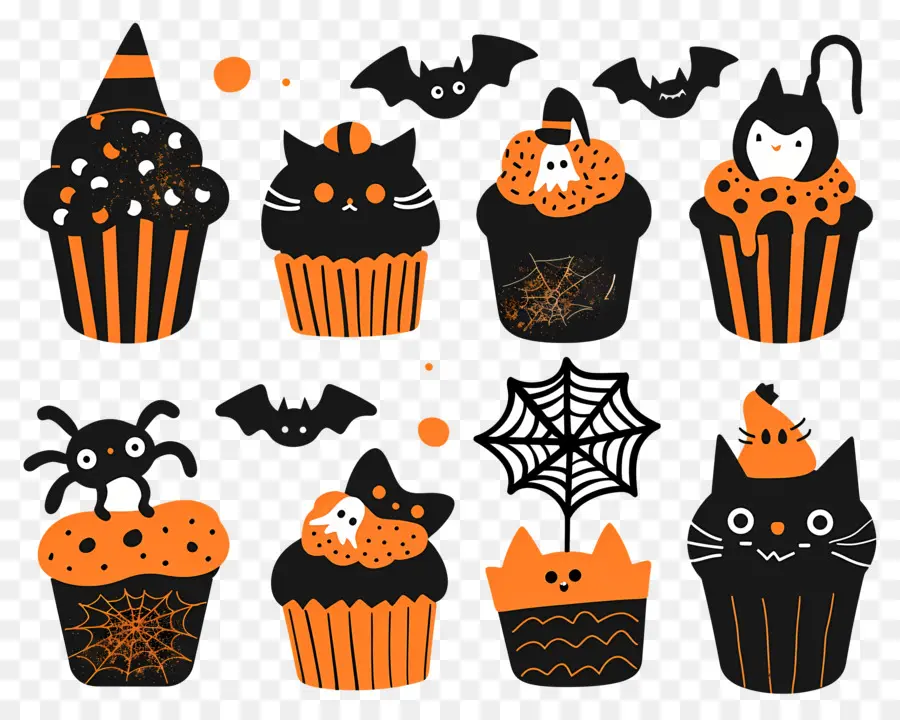 Pastelitos De Halloween，Gato PNG