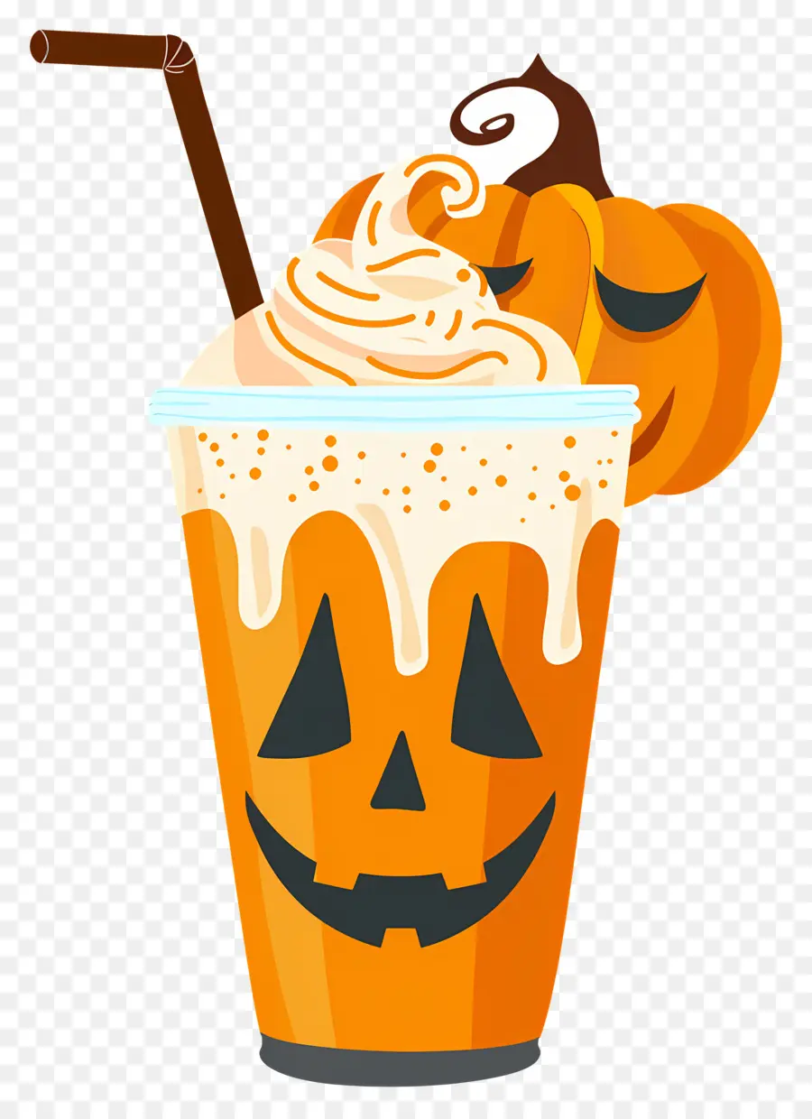 Batido De Halloween，Café Con Leche De Calabaza PNG