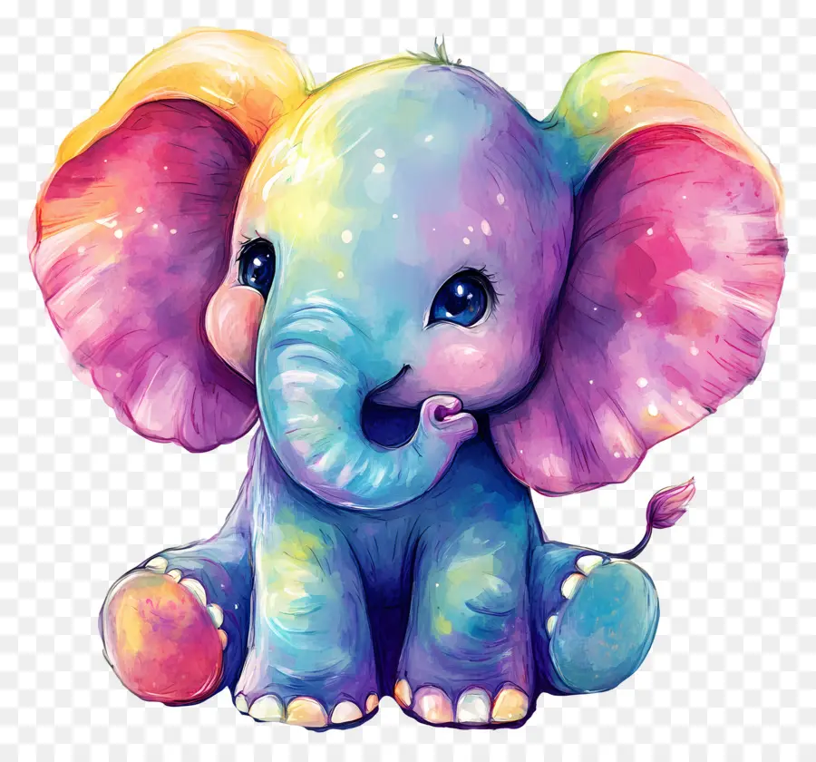 Bebé Elefante，Elefante Colorido PNG