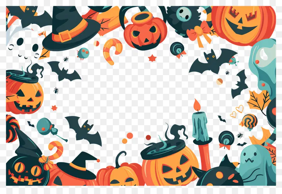 Fondo De Halloween，Decoraciones De Halloween PNG