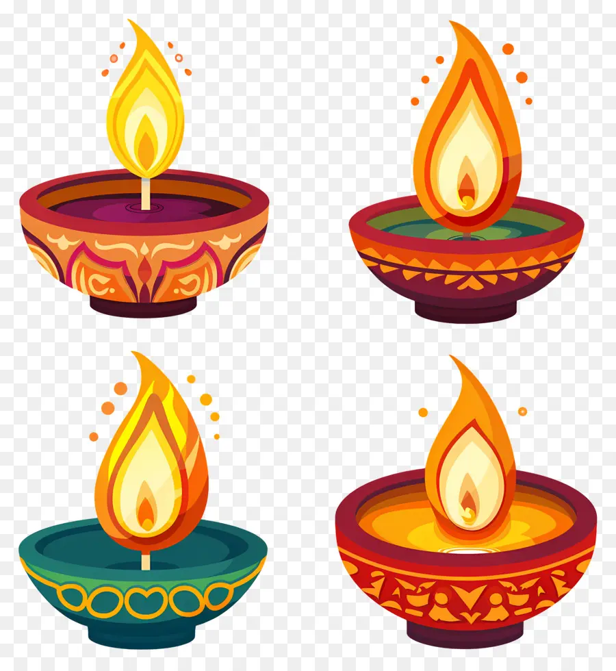 Vela Diwali，Diya Decorativa PNG