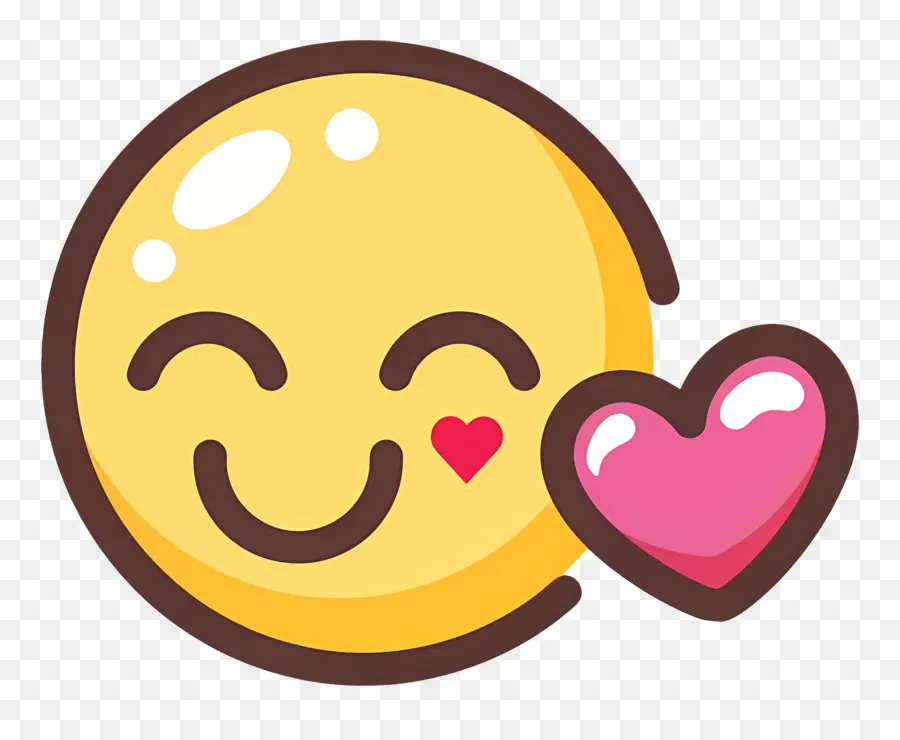 Beso Sonriente，Emoji Sonrojado PNG