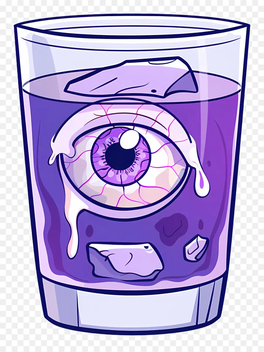 Bebida De Halloween，Bebida De Globo Ocular Morado PNG