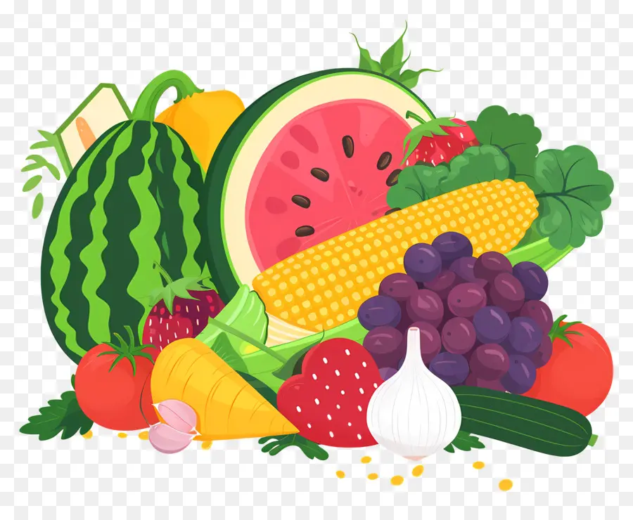 Fondo De Comida，Frutas Y Verduras PNG