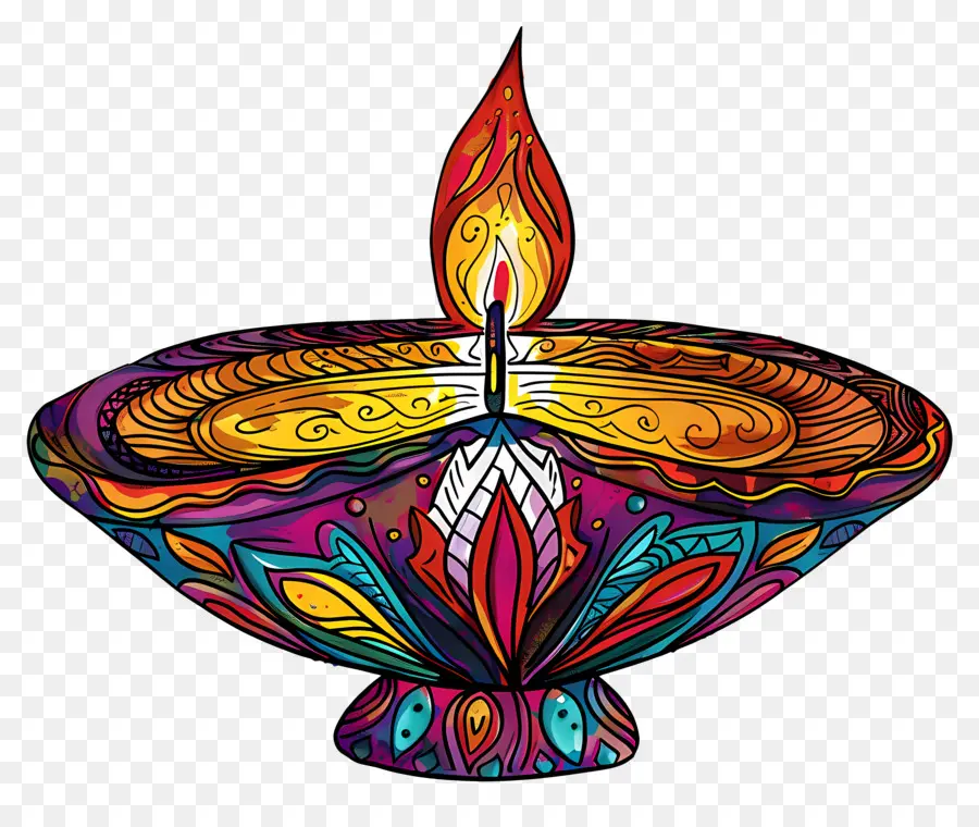 Diwali Diya，Diya Artística PNG