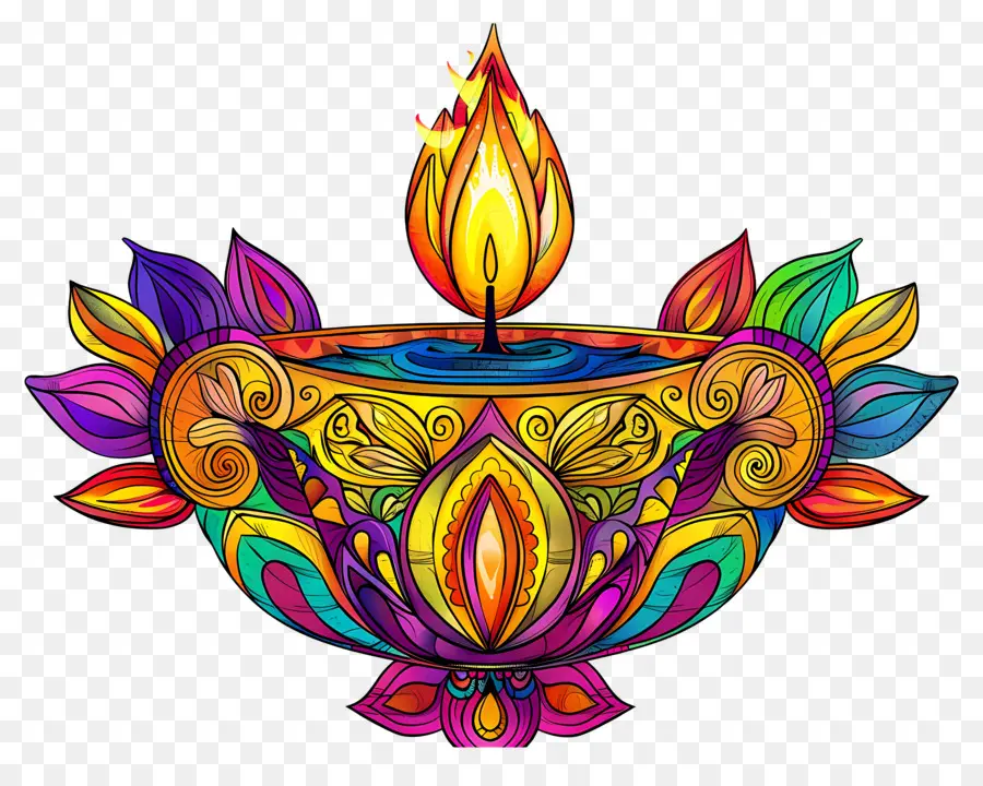 Diwali Diya，Diya Artística PNG