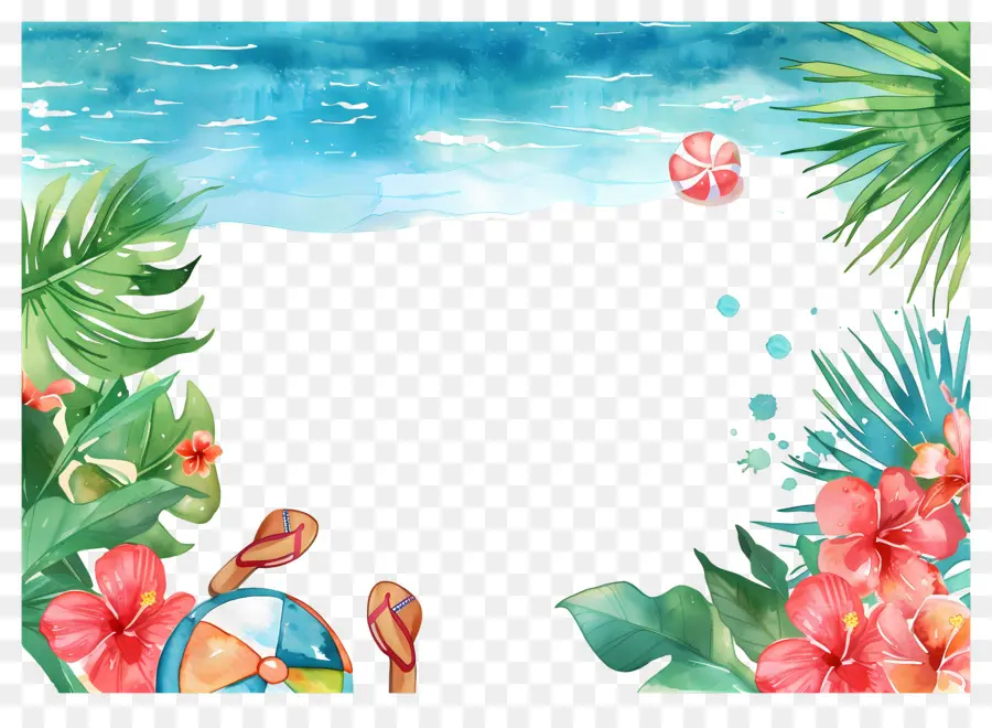 Fondo De Verano，Playa Y Mar PNG