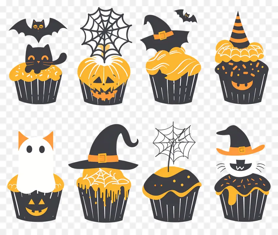 Pastelitos De Halloween，Gato PNG