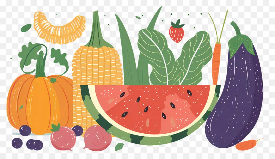 Fondo De Comida，Frutas Y Verduras PNG