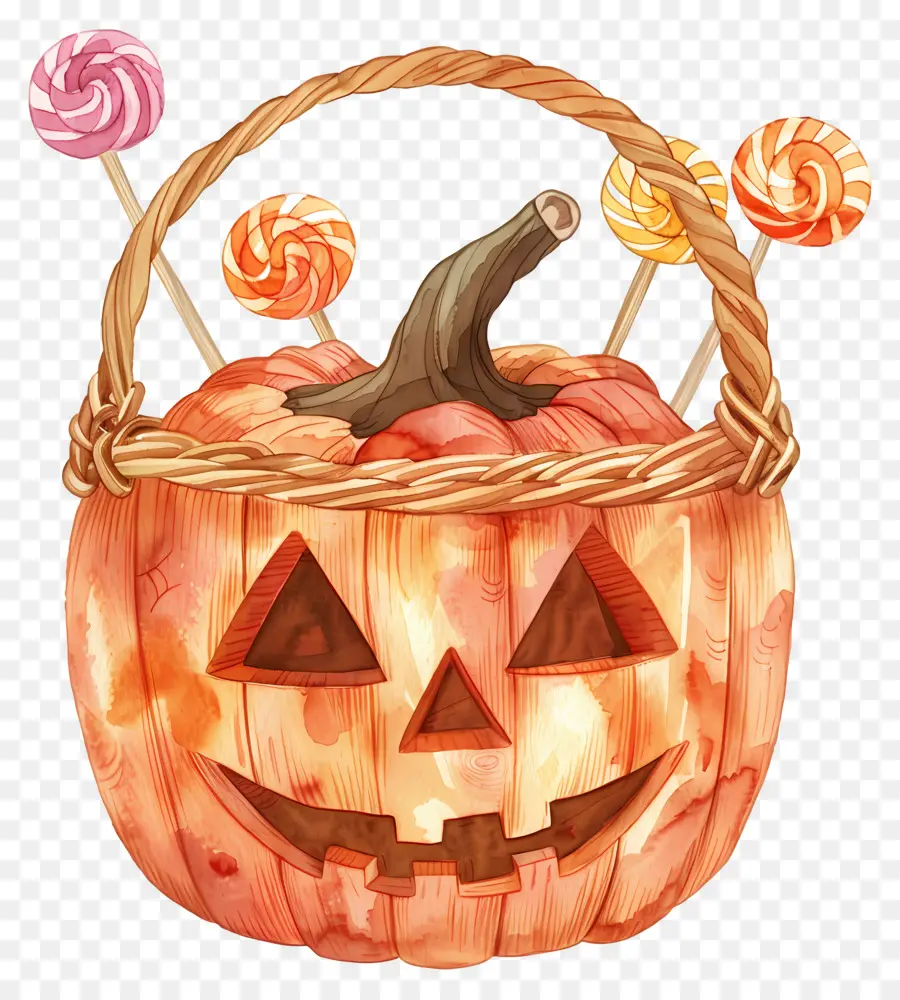 Cesta De Halloween，Cesta De Calabaza PNG