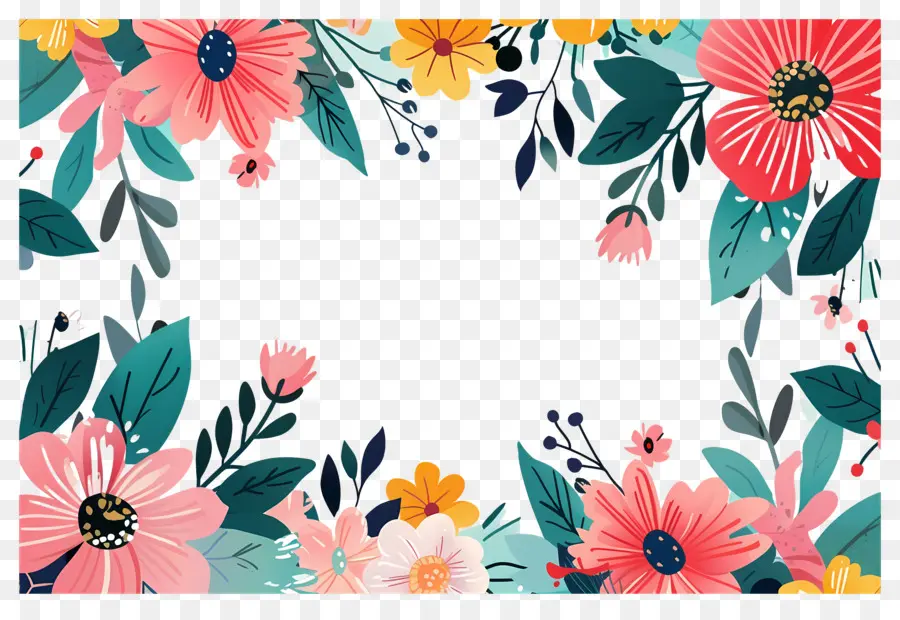 Fondo Floral，Delicado Marco Floral PNG