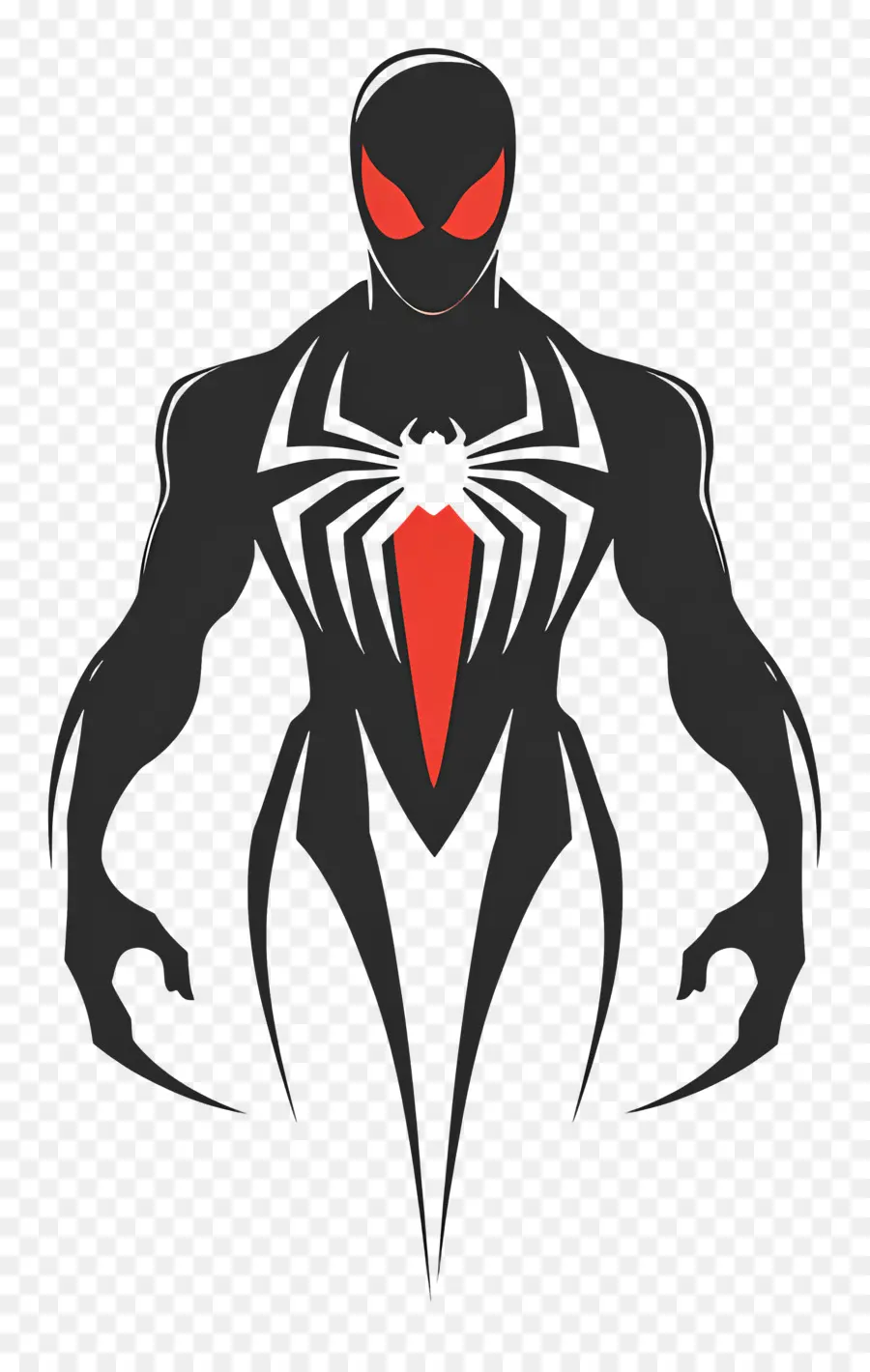 Hombre Araña De Pie，Silueta Negra De Spider Man PNG