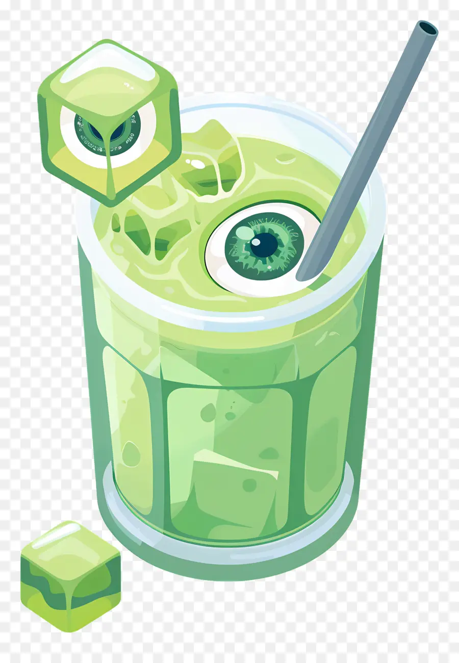 Bebida De Halloween，Jugo De Globo Ocular Verde PNG