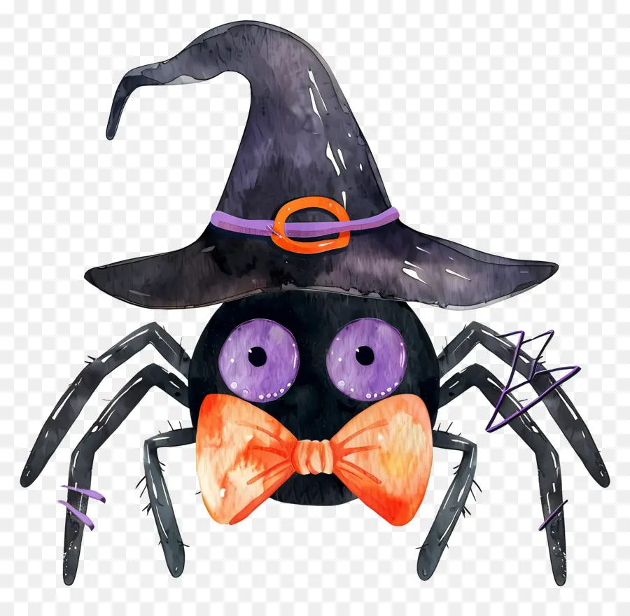 Araña De Halloween，Araña Con Sombrero De Bruja PNG