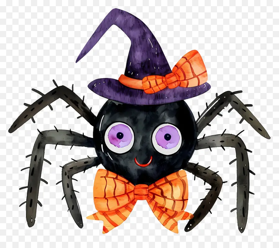 Araña De Halloween，Araña Con Sombrero De Bruja PNG