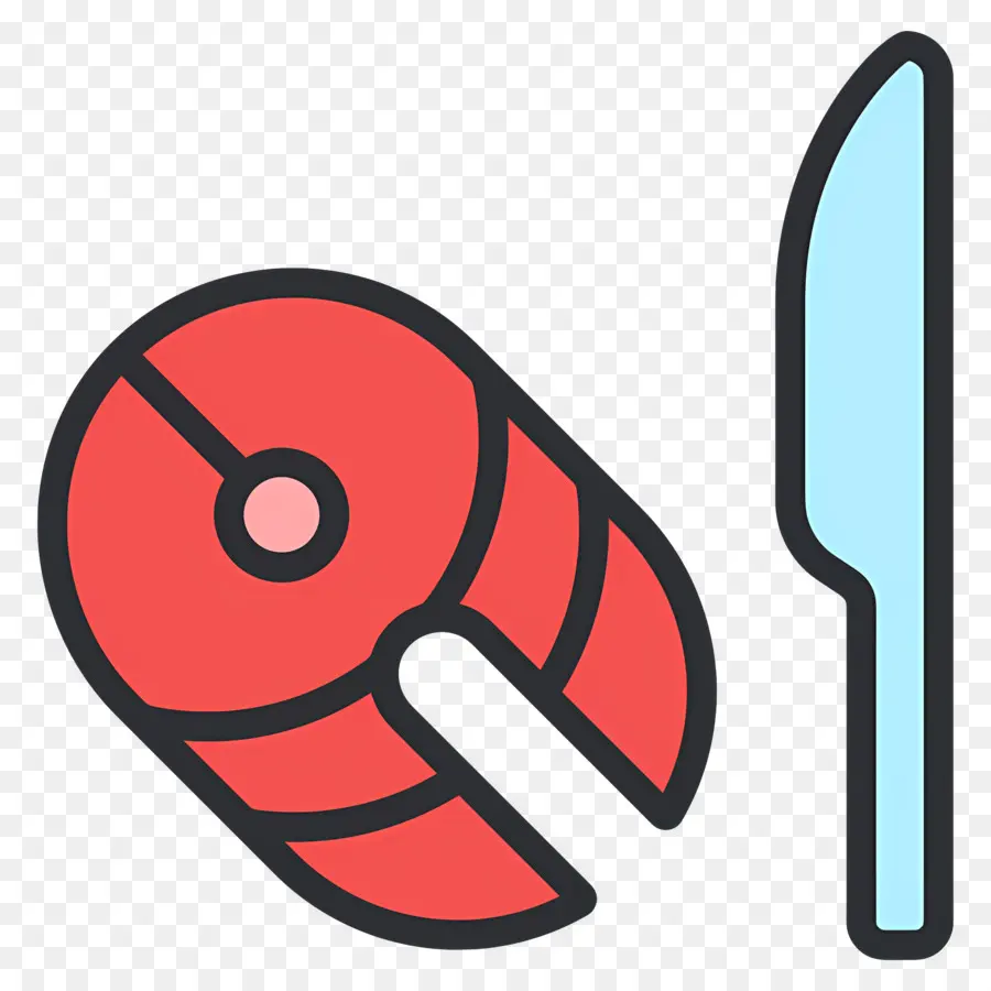 Mariscos，Salmón Y Cuchillo PNG