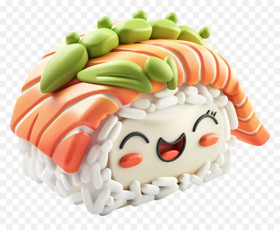 Sushi De Dibujos Animados，Sushi Con Verduras PNG