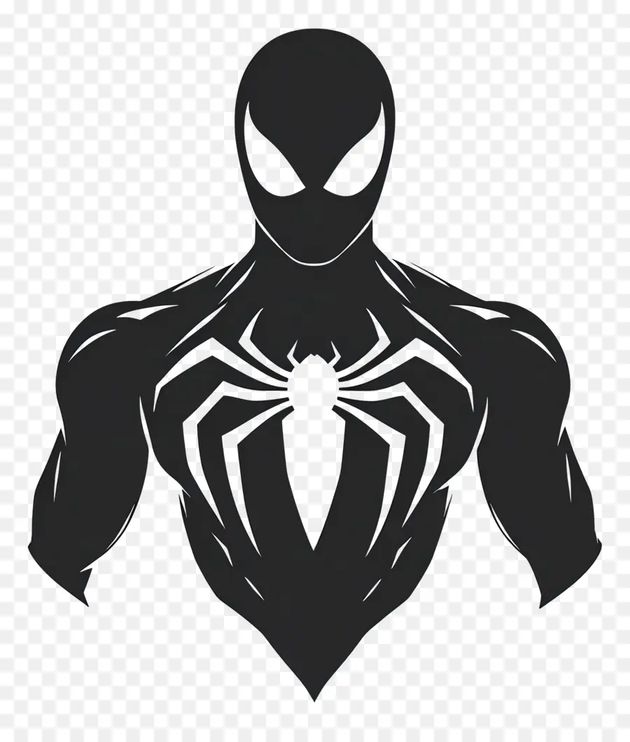 Hombre Araña De Pie，Silueta Negra De Spider Man PNG