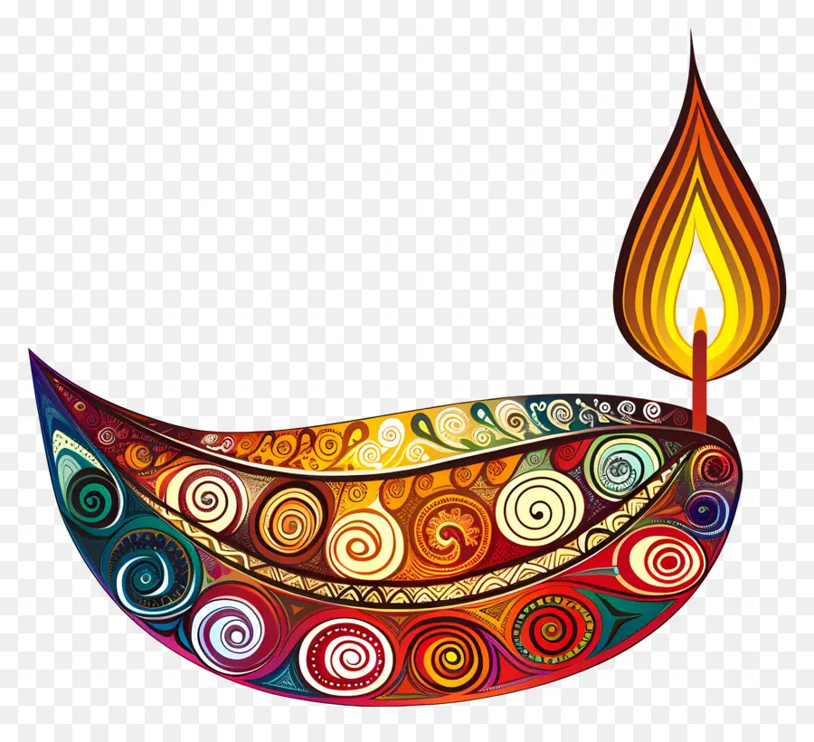 Diwali Diya，Diya Espiral PNG