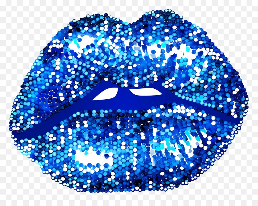 Beso Brillante，Labios Azules PNG