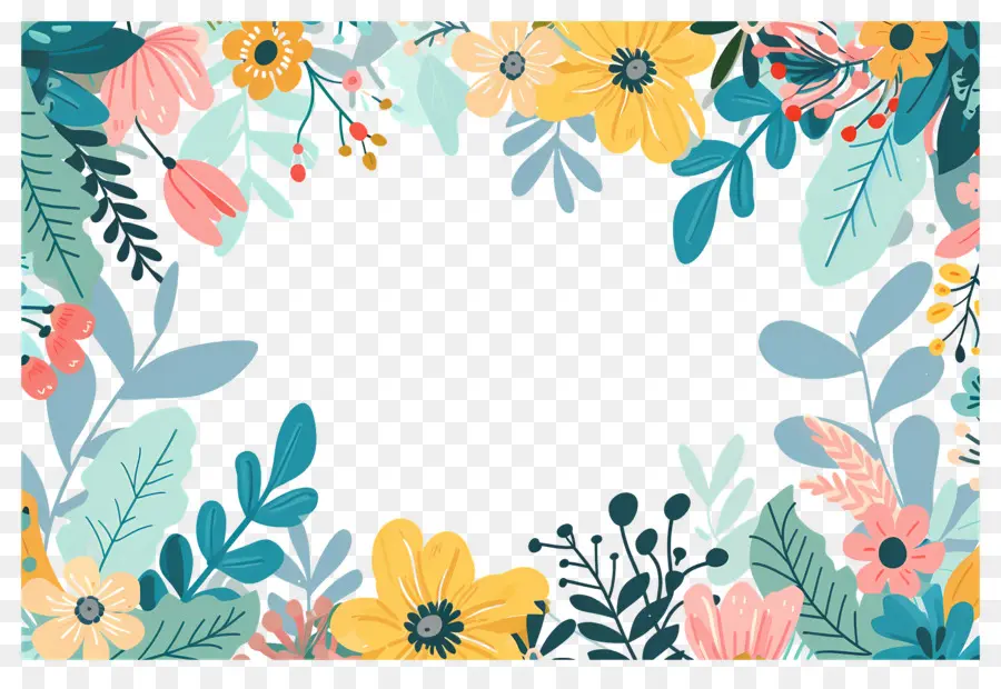 Fondo Floral，Marco Floral PNG