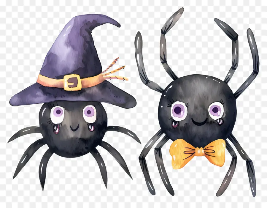 Arañas De Halloween，Arañas Con Sombrero PNG