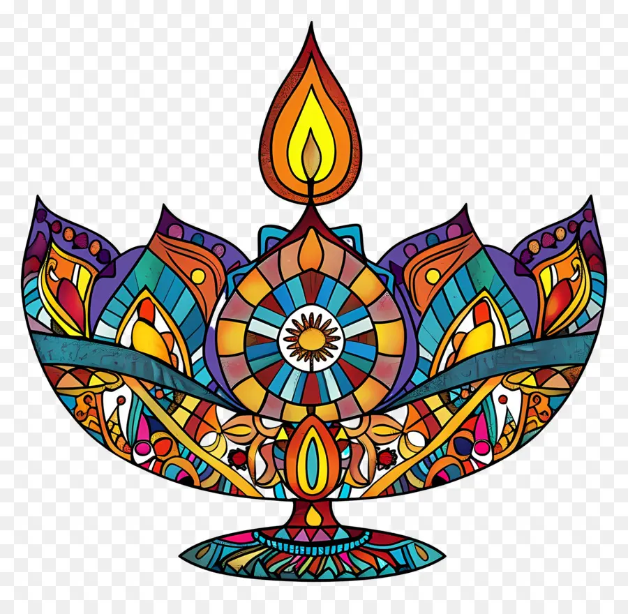 Diwali Diya，Diya Intrincada PNG