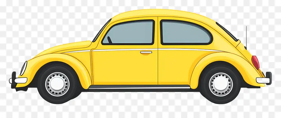 Coche Animado，Coche Amarillo PNG