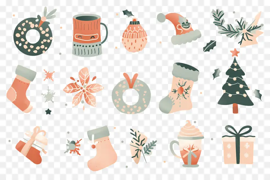 Fondo De Navidad，Decoraciones Navideñas PNG