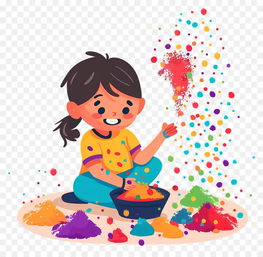 Fondo Holi，Niño Con Colores PNG