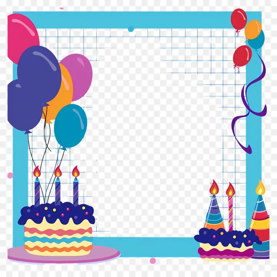 Fondo De Cumpleaños，Pastel De Cumpleaños Y Globos PNG