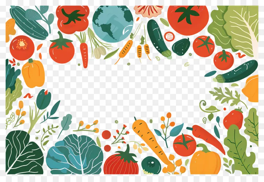 Fondo De Comida，Tierra Y Vegetales PNG