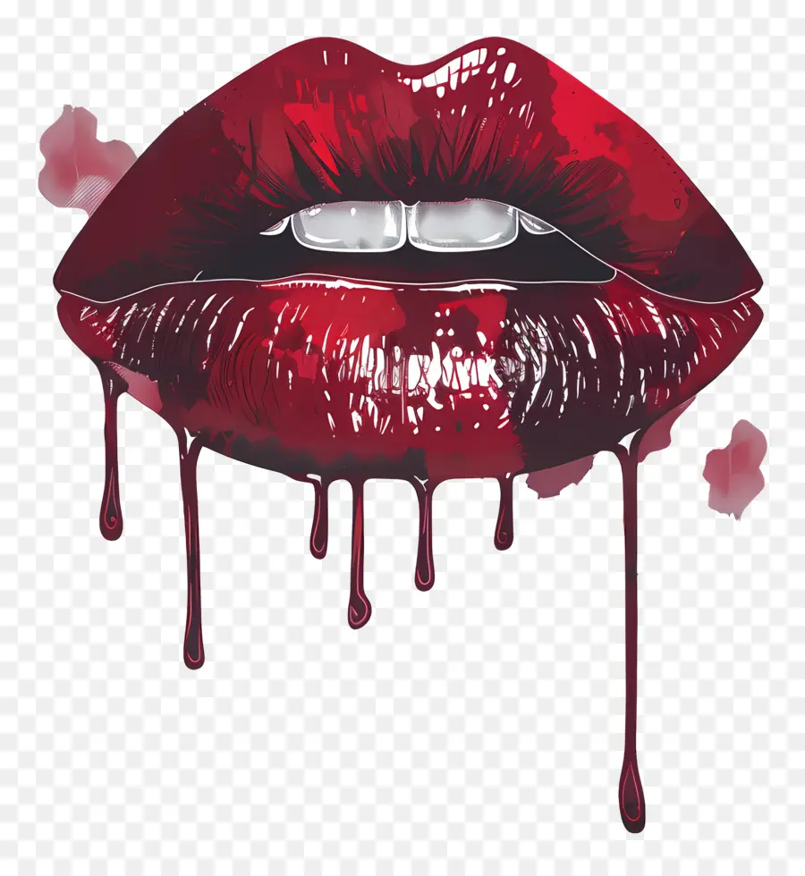 Mancha De Beso，Labios Rojos Que Gotean PNG