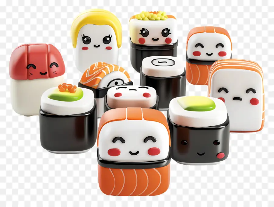 Sushi De Dibujos Animados，Colección De Personajes De Sushi PNG