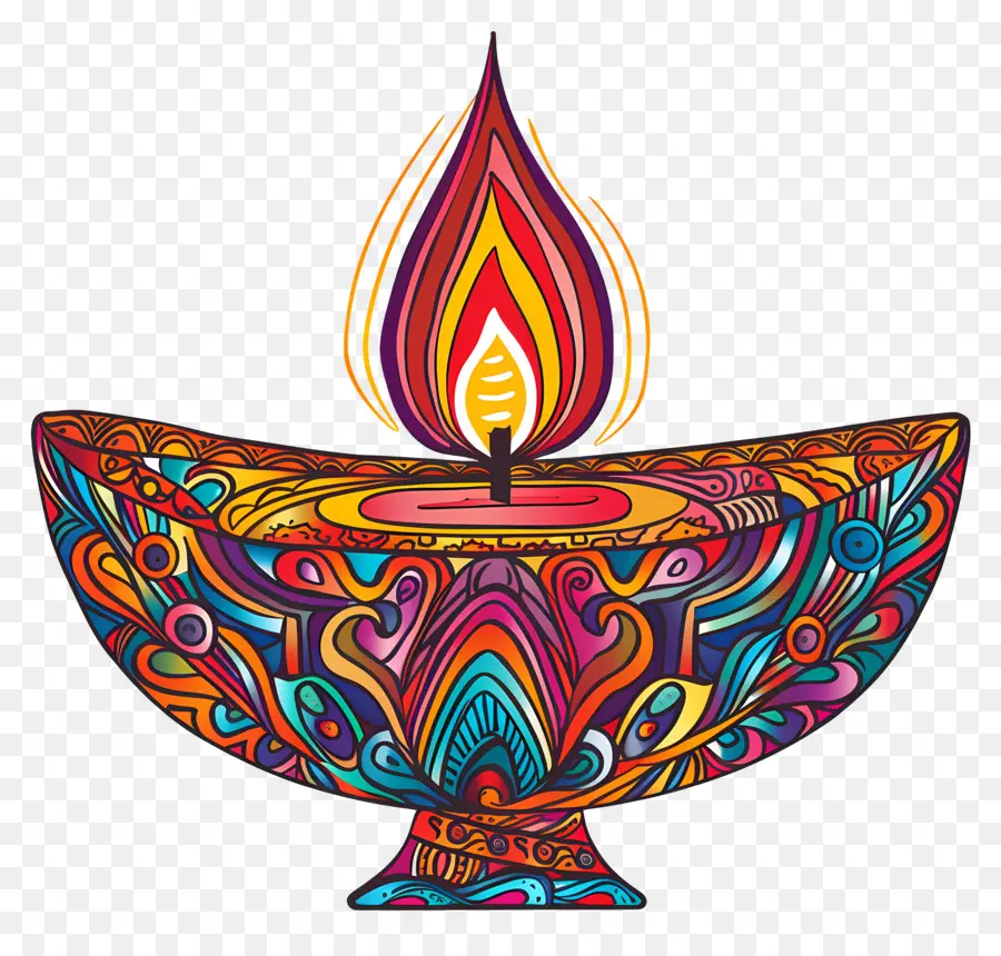 Diwali Diya，Diya Intrincada PNG