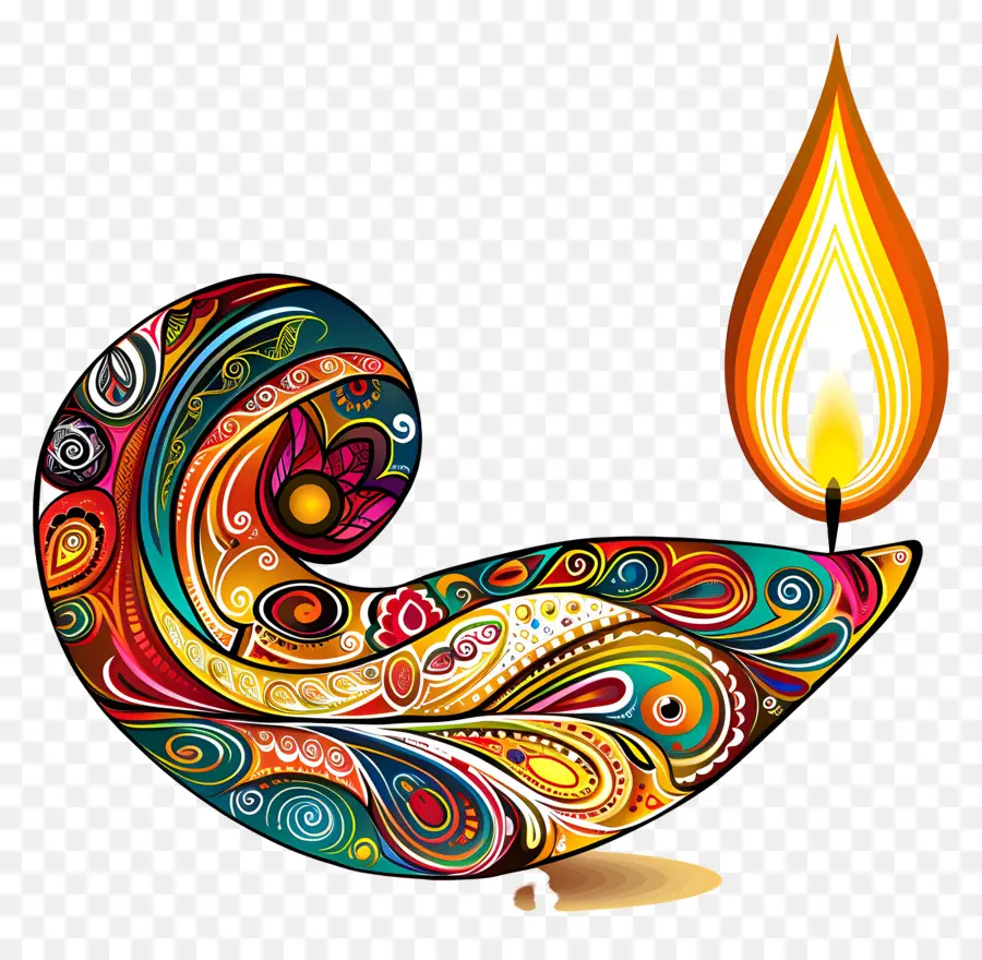 Diwali Diya，Diya Arremolinada PNG