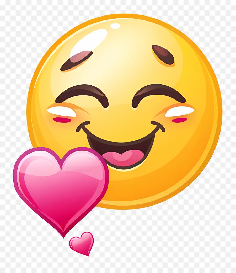 Beso Sonriente，Emoji De Ojos De Corazón PNG