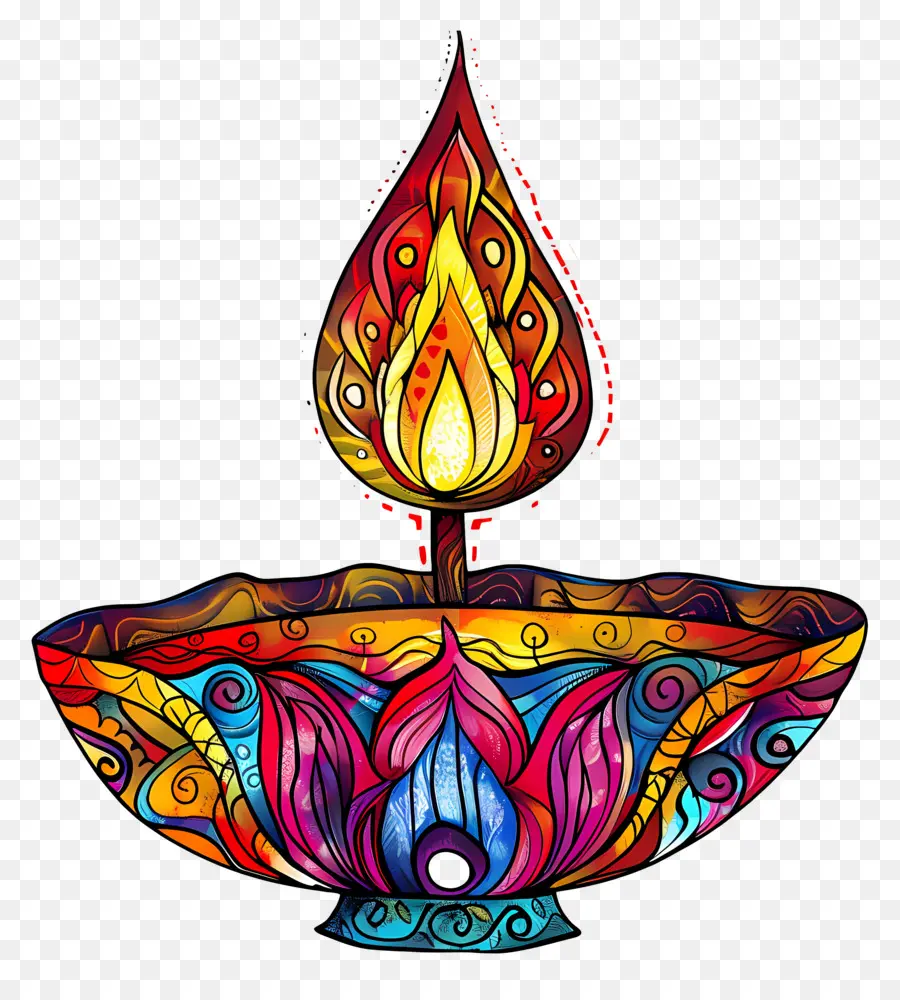 Diwali Diya，Diya Intrincada PNG